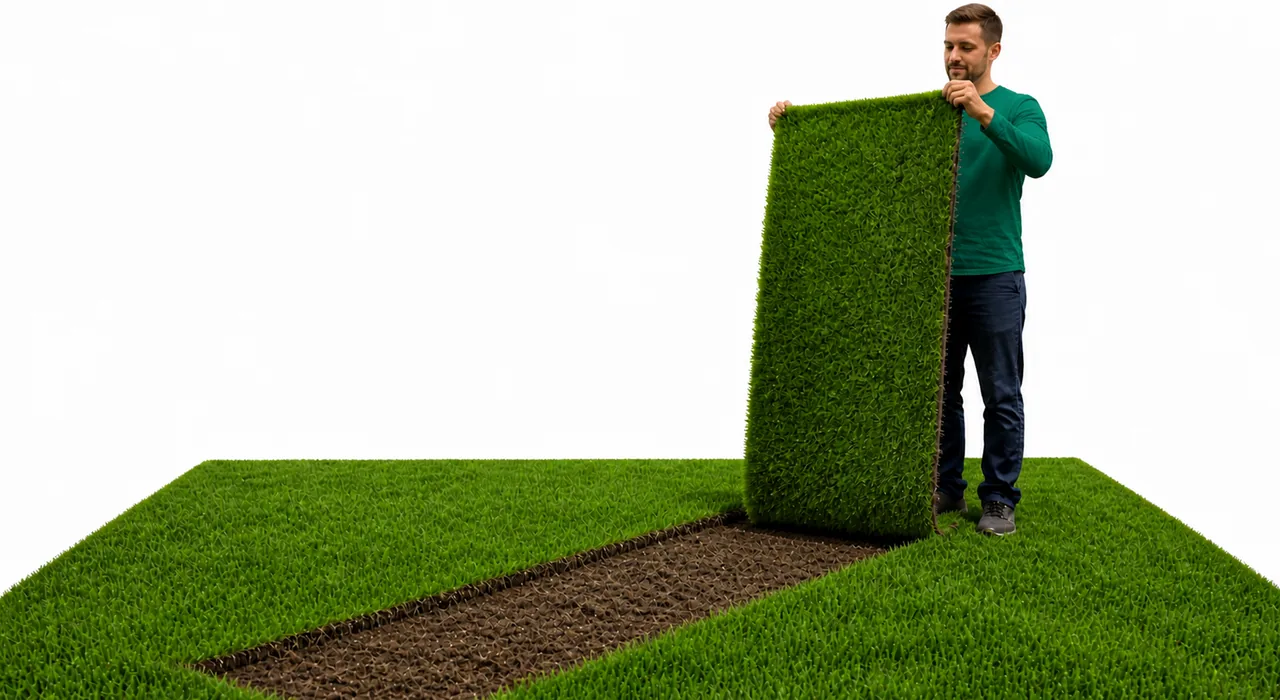 Green Go çimiyle kaplı geniş yeşil alan